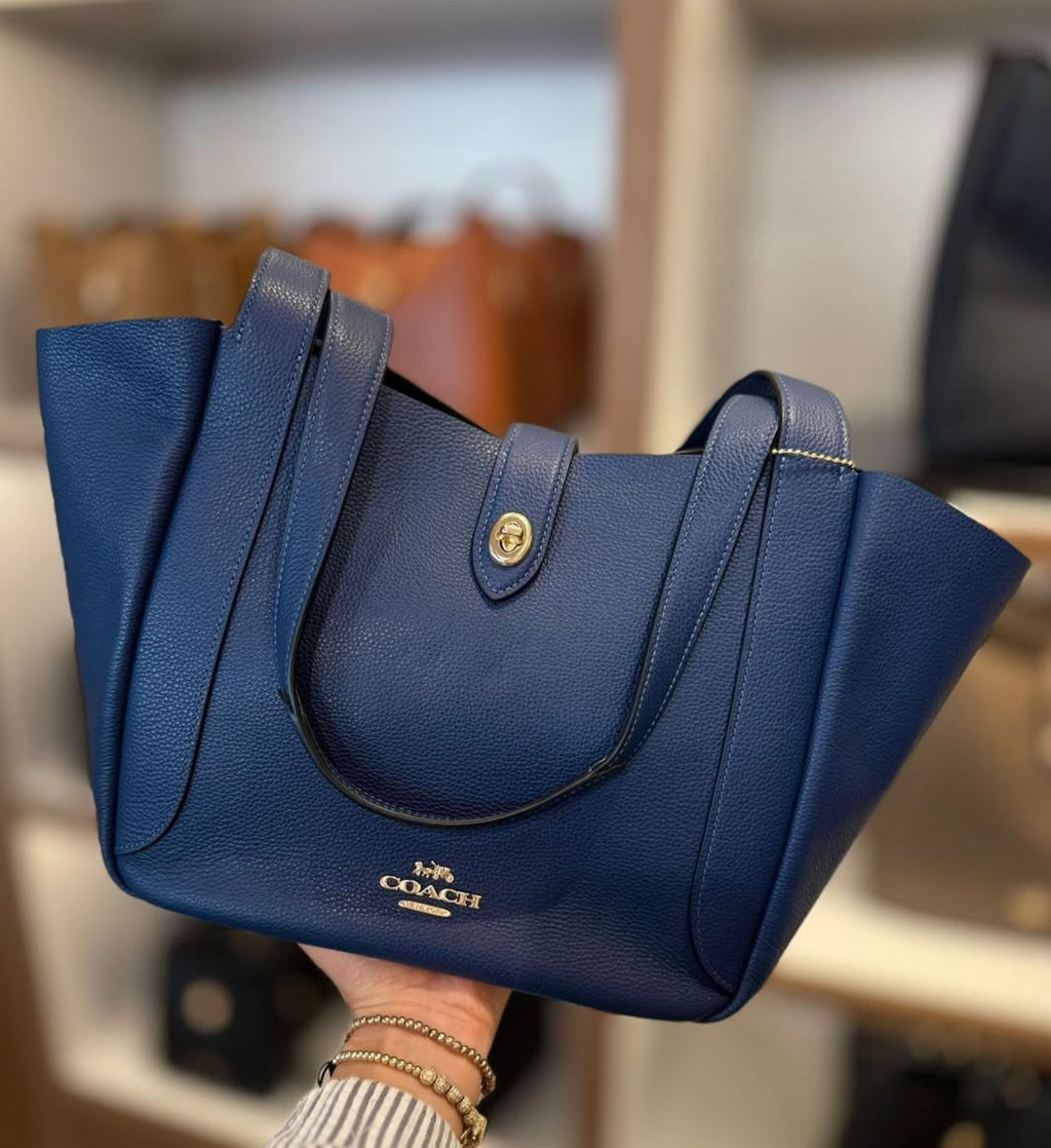 Cartera Coach Tote Azul grande