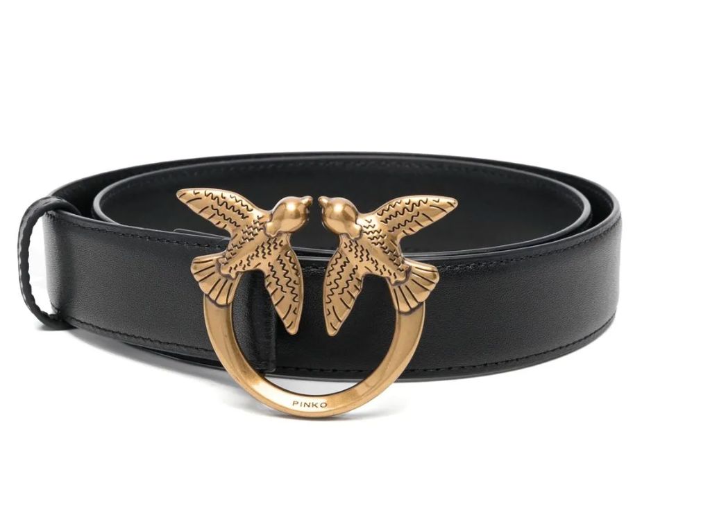 Cinturon Pinko Love Berry hebilla sinsajos Negro
