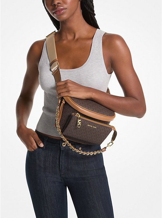 Riñonera Michael Kors Monograma Cafe