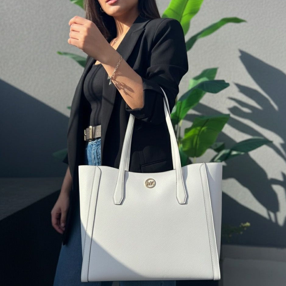 Cartera Michael Kors Tote Leida Blanco