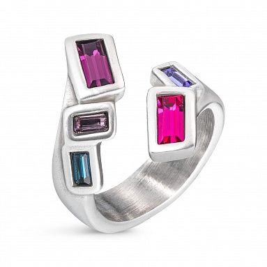 Anillo Uno de 50 espiral fucsia, lila, morado