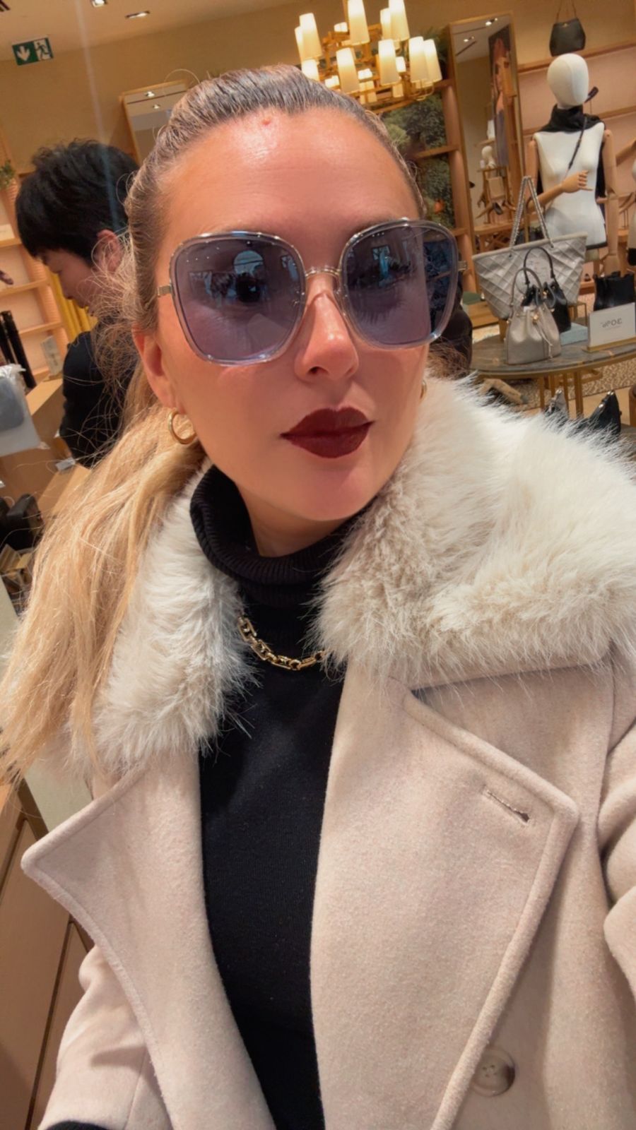 Lentes Tory Burch Kira cuadrados celestes