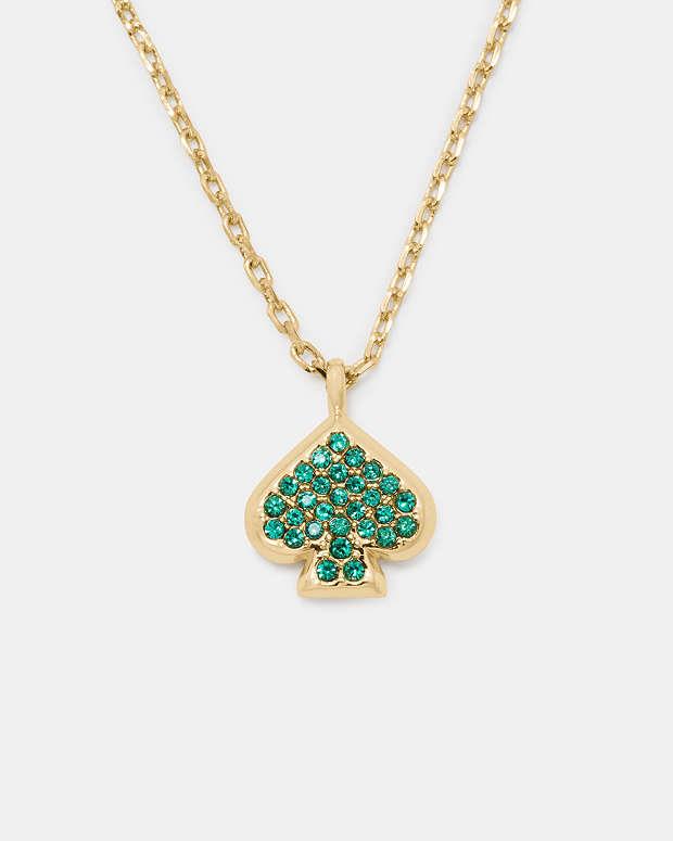 Collar Kate Spade pica dorada con brillante transparente