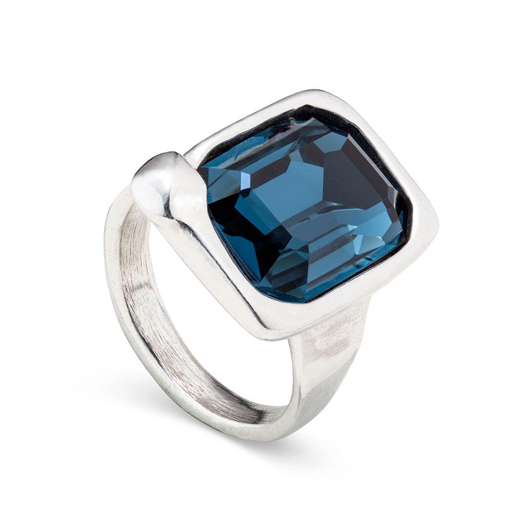 Anillo Uno de 50 cuadrado Piedra azul