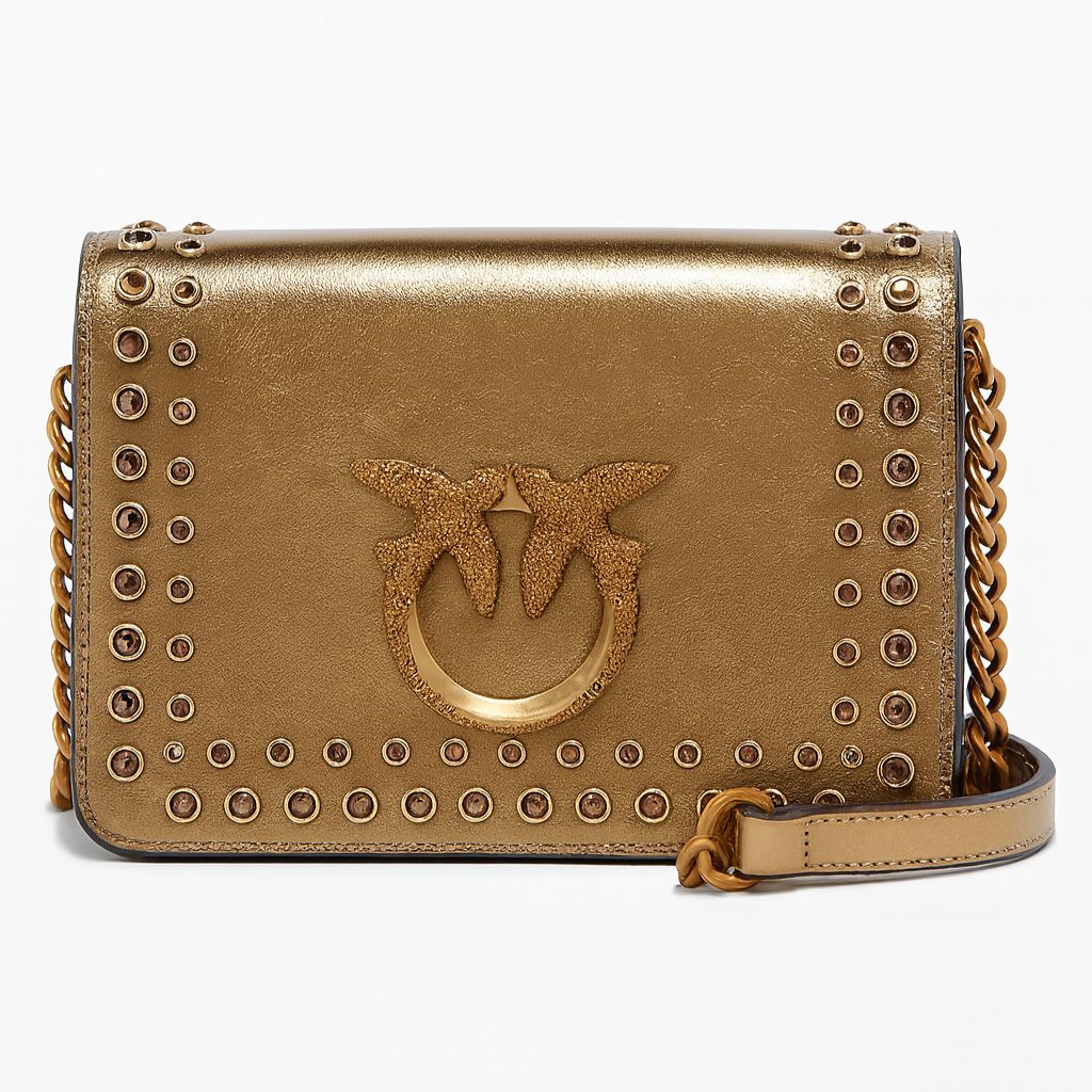 Cartera Pinko Love Clock Mini Dorado