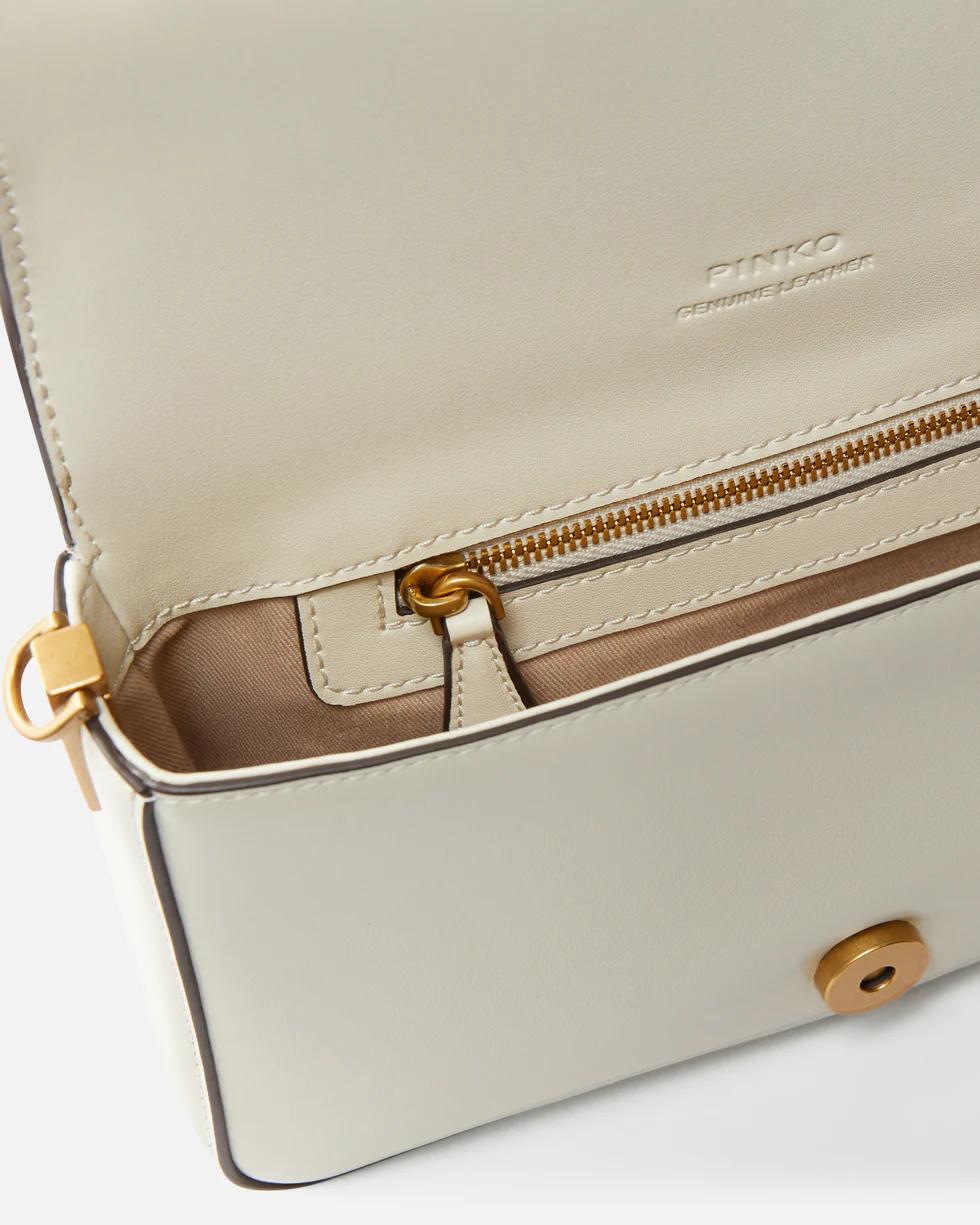 Cartera Pinko Love One Mini Slouchy Hebilla Sinsajos blanco
