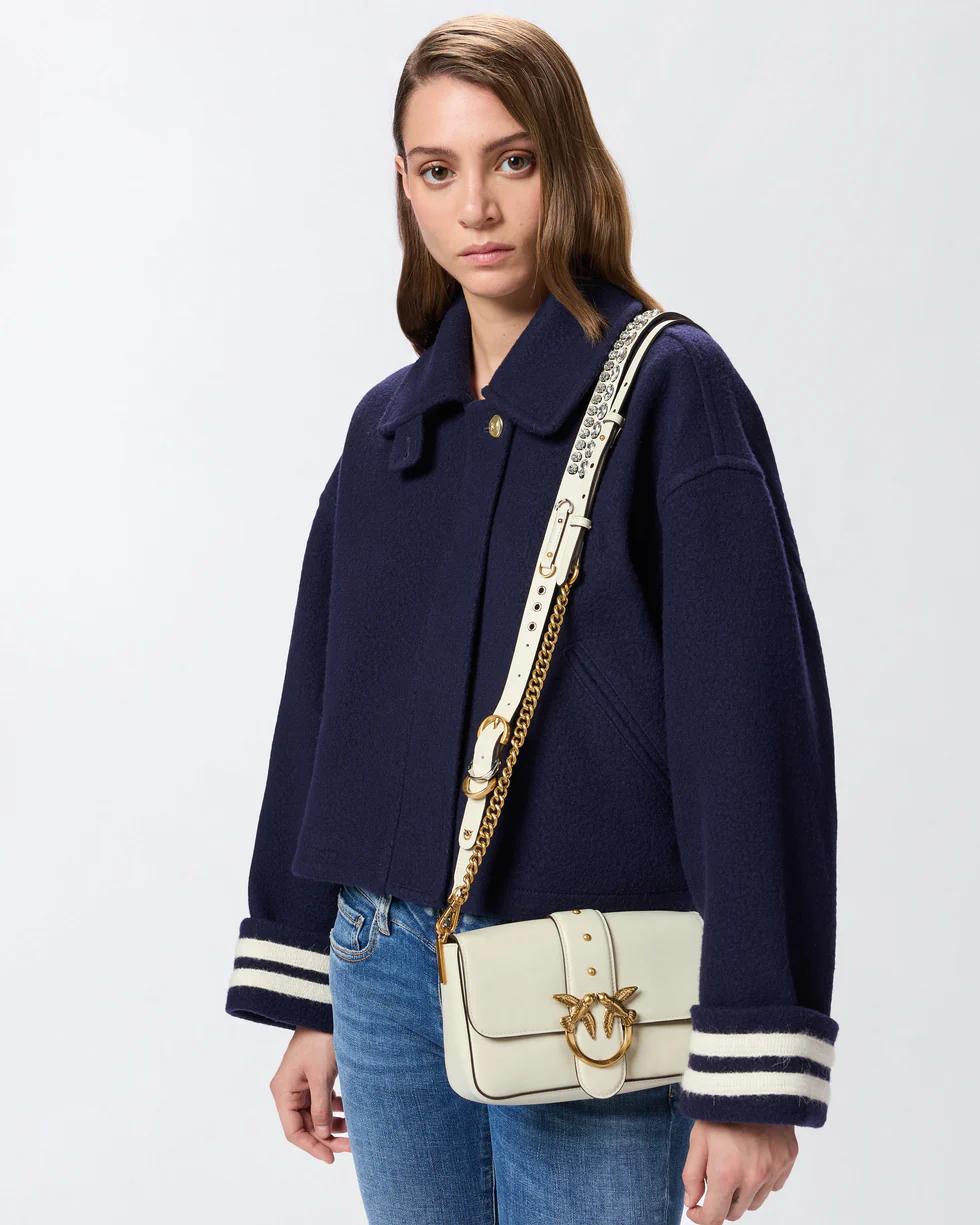 Cartera Pinko Love One Mini Slouchy Hebilla Sinsajos blanco