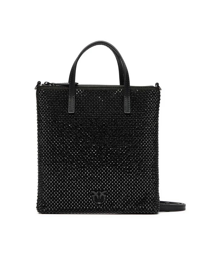Cartera Pinko Mini Shopper Brillos negro