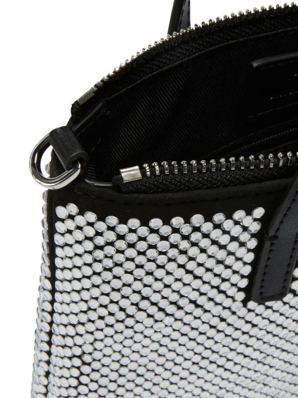 Cartera Pinko Mini Shopper Brillos Plateado