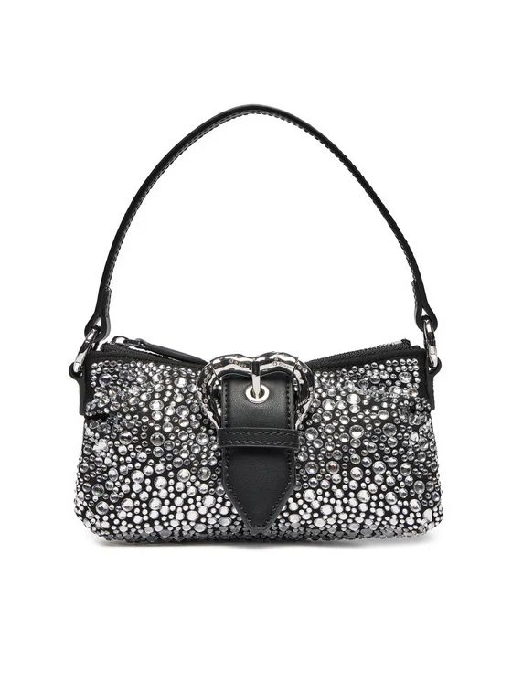 Cartera Pinko Jolene Baby Brillos plateados Cuero Negro