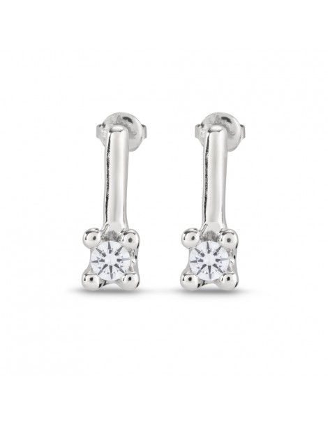 Aros Uno de 50 de plata con piedra circonita