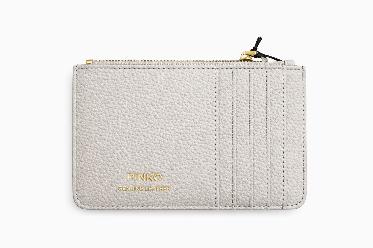 Tarjetero Pinko cuero beige