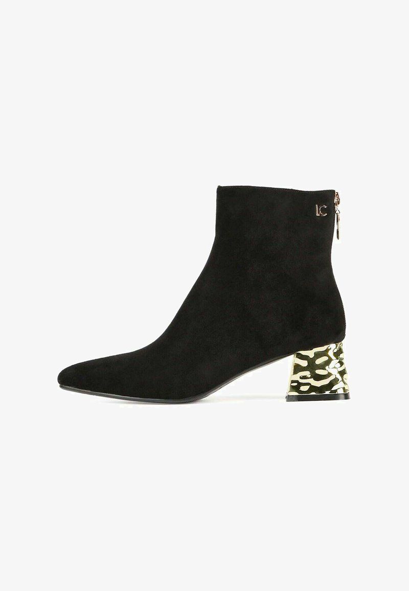 Botin Lola casademunt Negro Detalles dorados