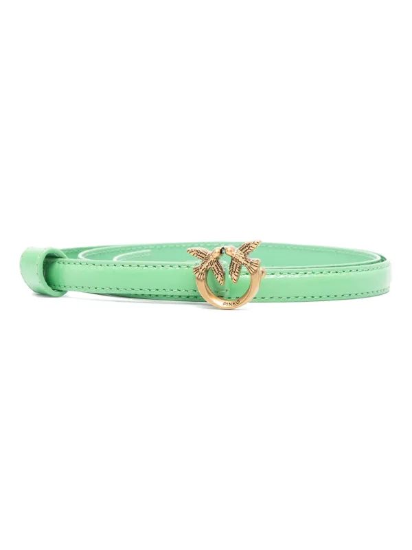 Cinturon Pinko Verde menta sinsajos delgado dorado