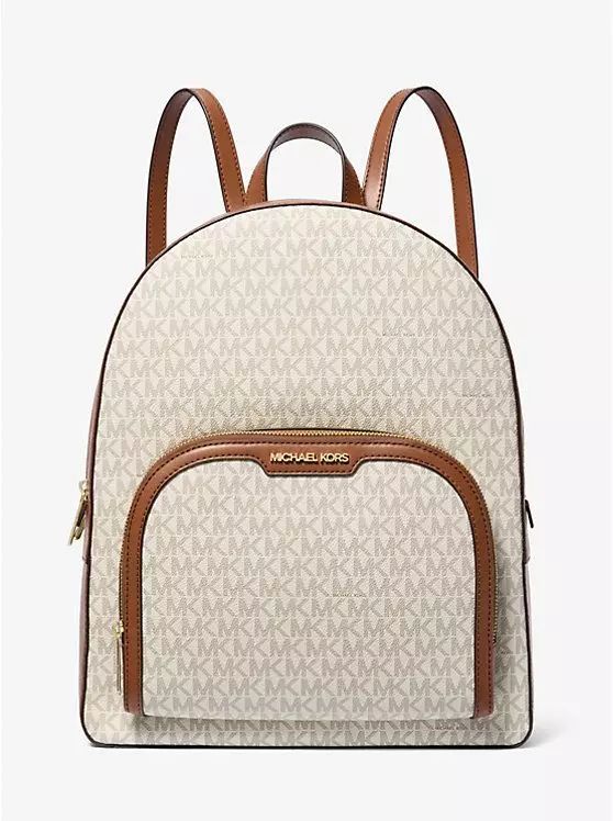 Mochila Michael Kors Jayce Grande monograma vainilla