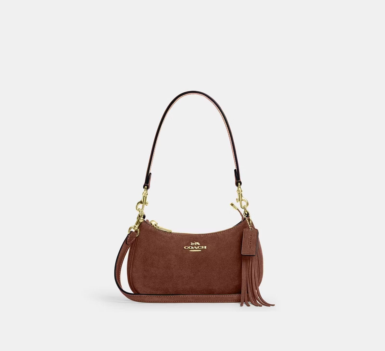 Cartera Coach Tery Mini Suede cafe