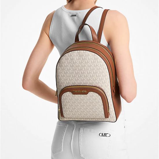 Mochila Michael Kors Mediana monograma Vainilla