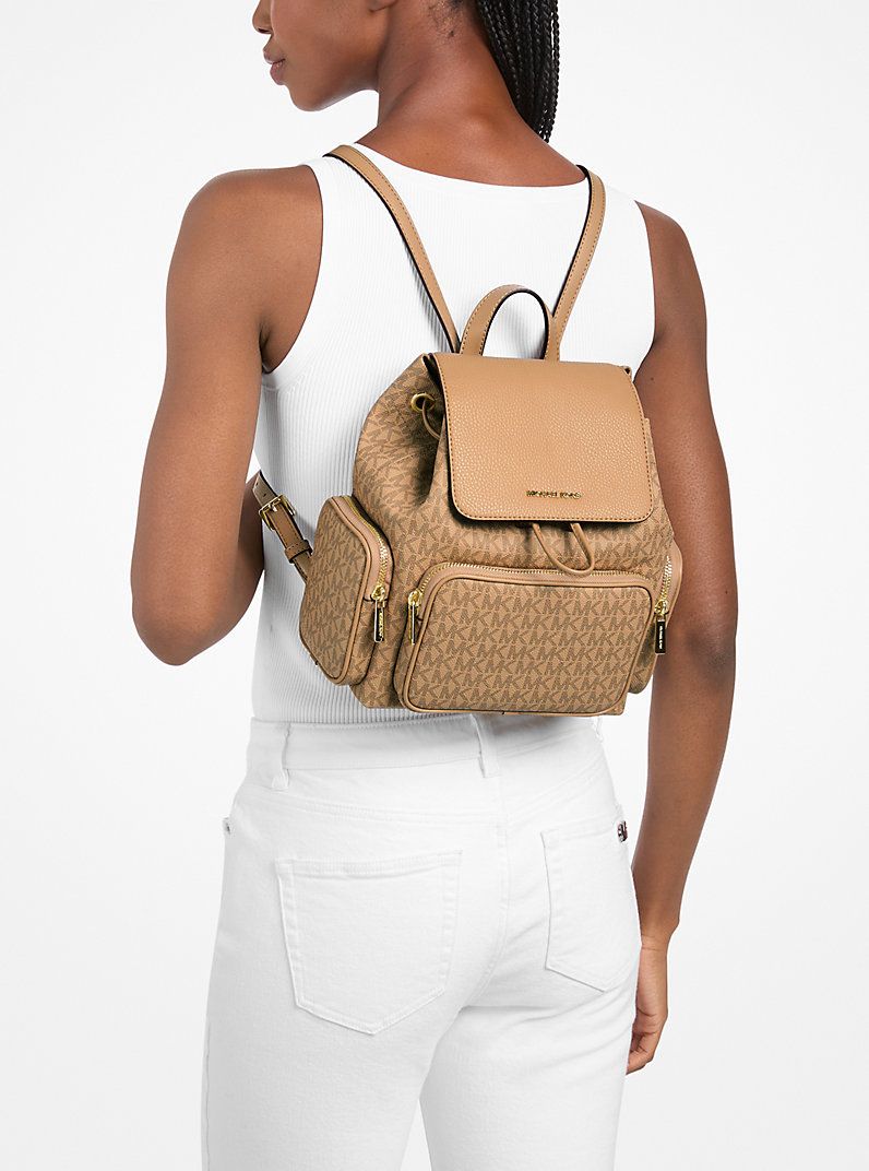 Mochila Michael Kors Merritt monograma toffe