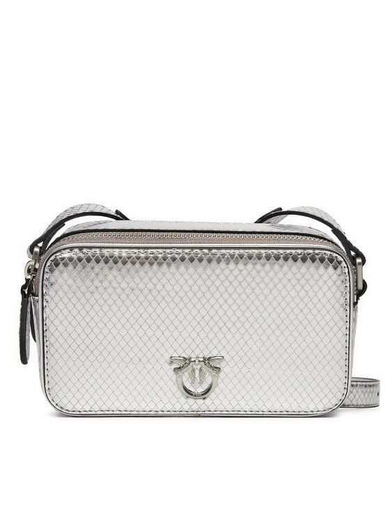 Cartera Pinko Rectangular 2 separaciones plateada