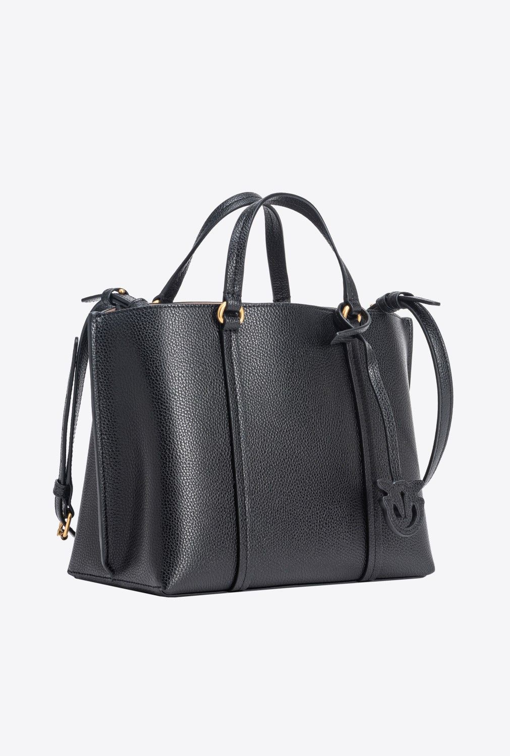 Tote Pinko mediano cuero negro