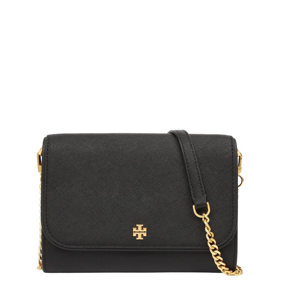 Cartera Tory Burch Emerson Chain Wallet Cuadrada negra