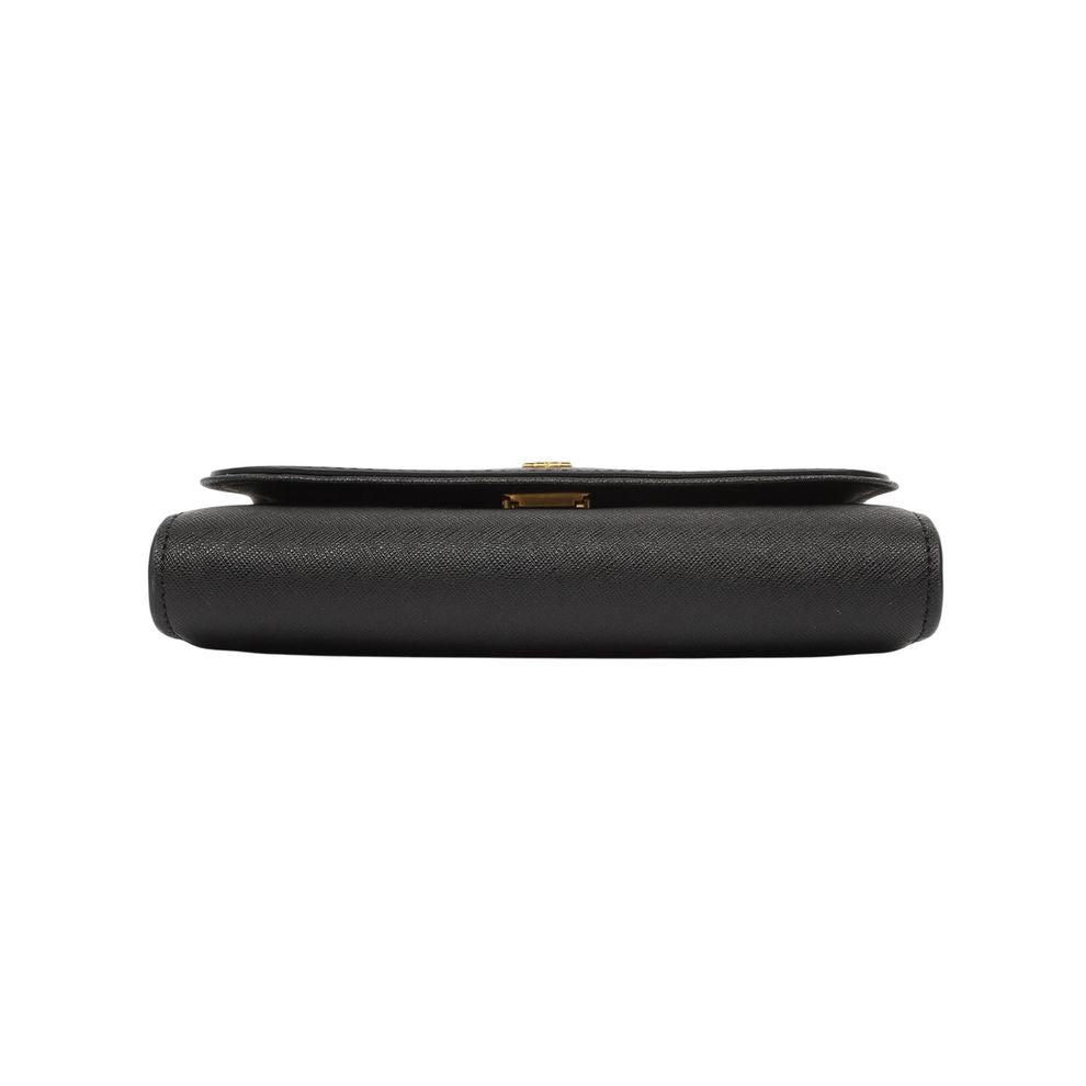 Cartera Tory Burch Emerson Chain Wallet Cuadrada negra