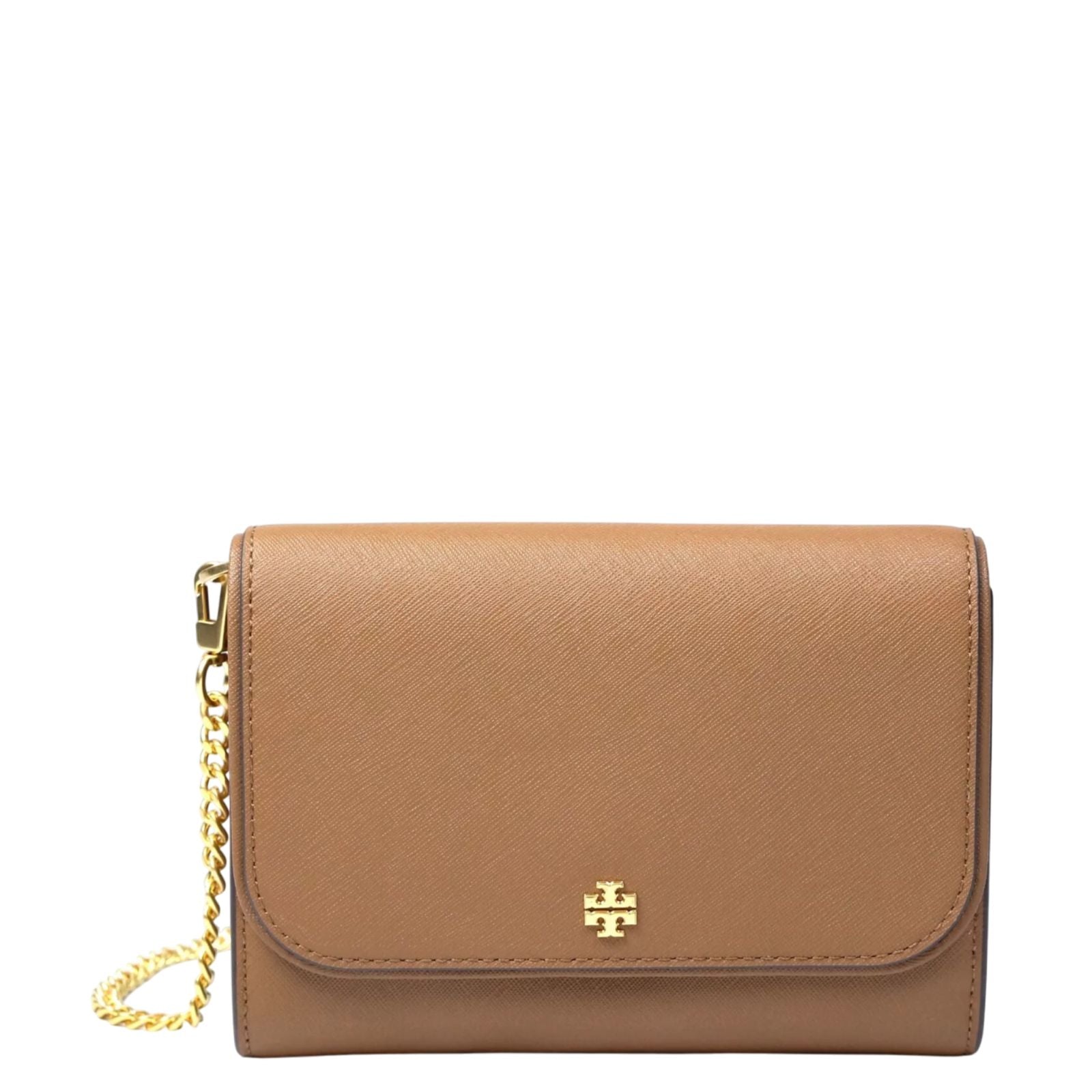 Cartera Tory Burch Emerson Chain Wallet Cuadrada Camel