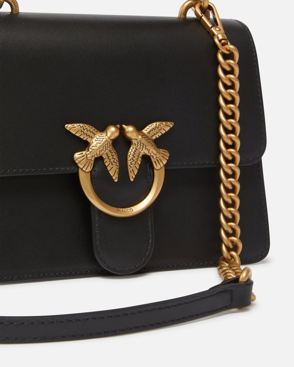 Cartera Pinko Con Asa Cuero negro