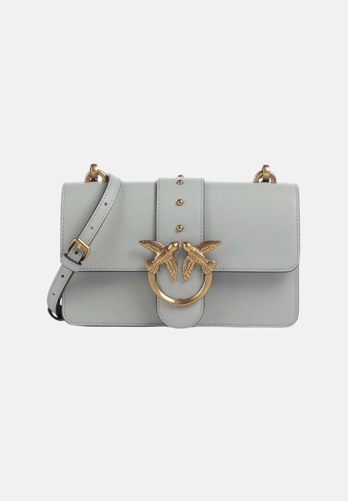 Cartera Pinko Love One mini cuero celeste