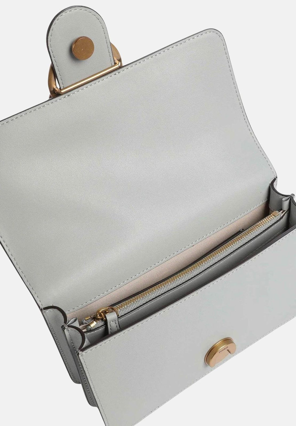 Cartera Pinko Love One mini cuero celeste