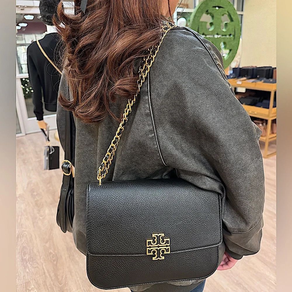 Cartera Tory burch Cuadrada grande cuero negro