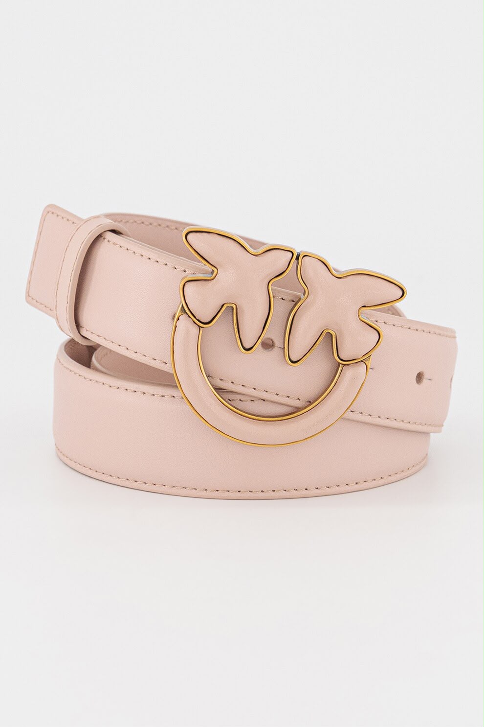 Cinturon Pinko Cuero Rosado hebilla Rosada