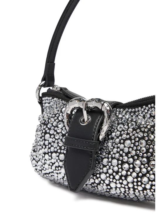 Cartera Pinko Jolene Baby Brillos plateados Cuero Negro