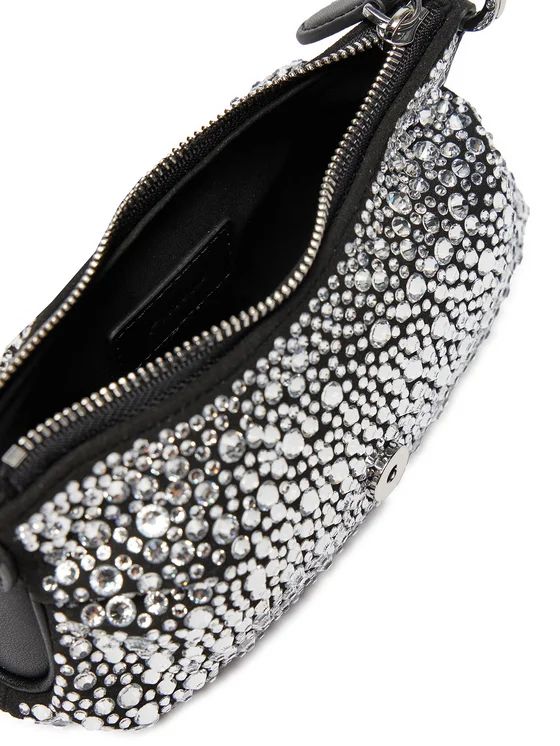 Cartera Pinko Jolene Baby Brillos plateados Cuero Negro