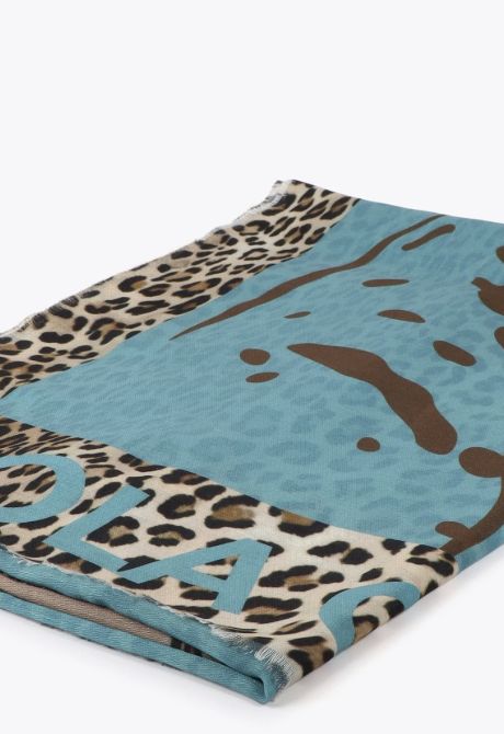 Pañuelo Lola Casademunt estampado cara tigre doble invertida Calipso