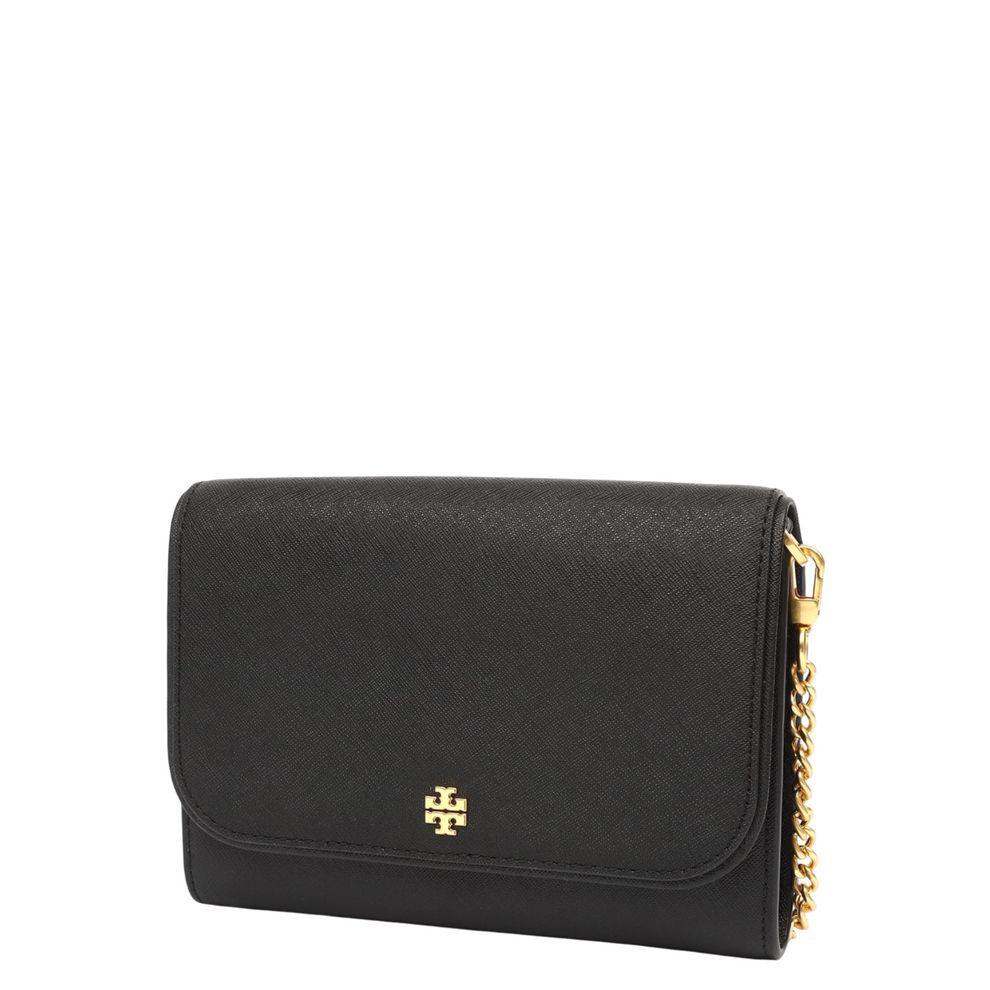 Cartera Tory Burch Emerson Chain Wallet Cuadrada negra