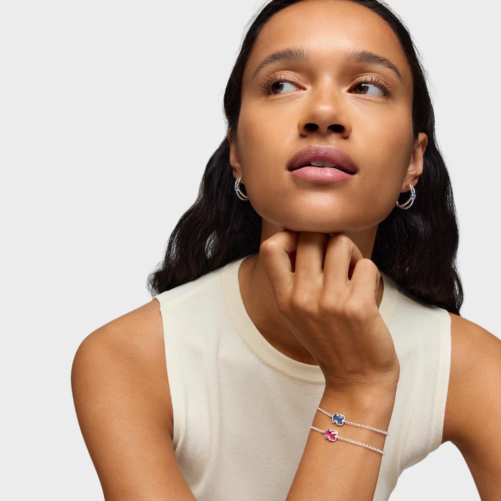 Pulsera Tous cadena de plata y espinela azul