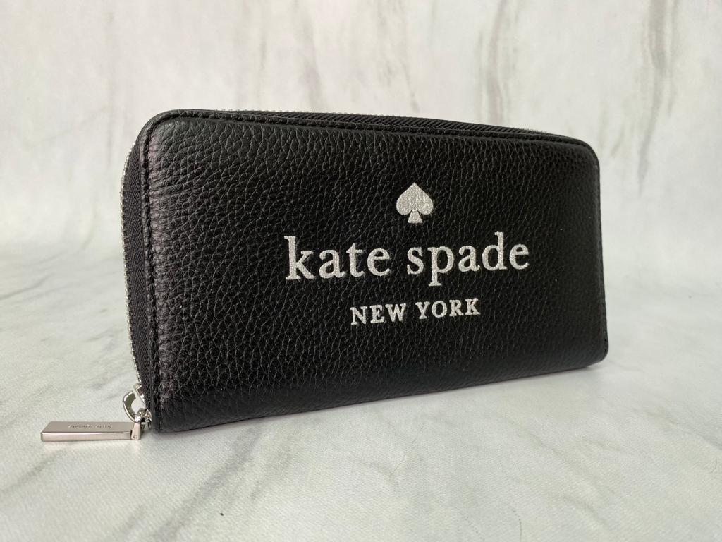 Billetera Kate Spade Staci Cuero Letras Plateadas
