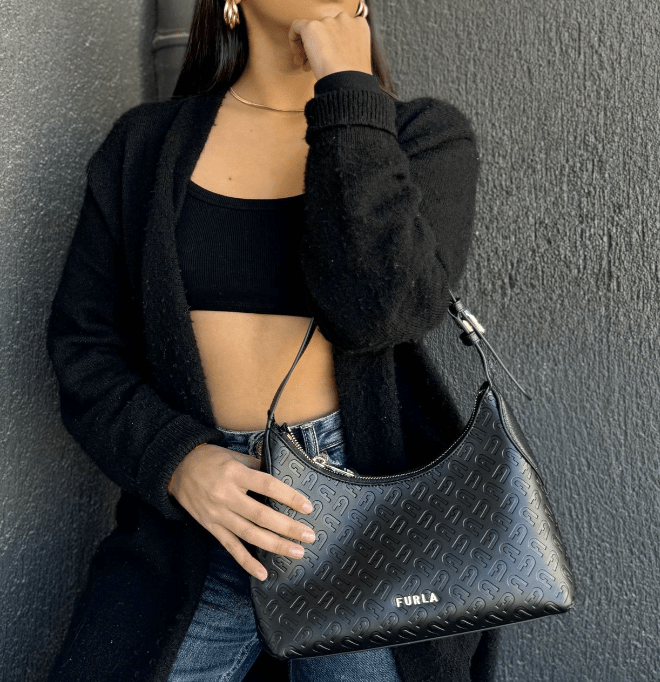 Cartera Furla Shoulder bag Hobo monograma negro