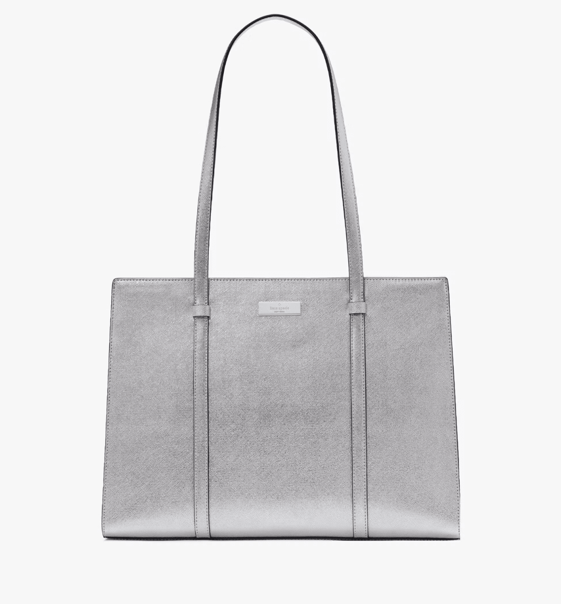 Cartera Kate Spade Tote Kenzie Plateado Metalizado