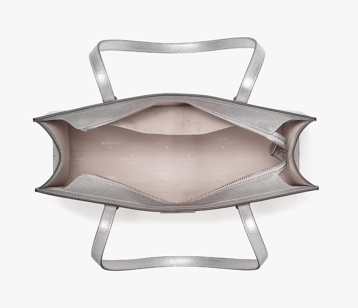 Cartera Kate Spade Tote Kenzie Plateado Metalizado