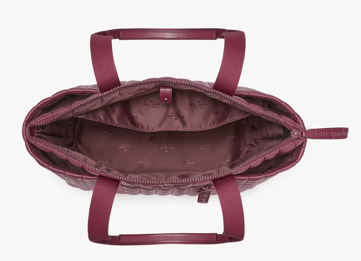 Bolso Kate Spade Tote grande de viaje Camden Burdeo