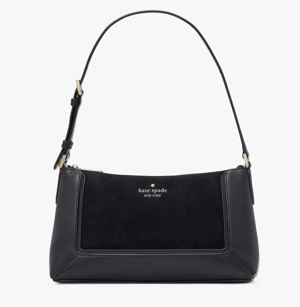 Cartera Kate Spade Lena Medium Suede Cuero negro