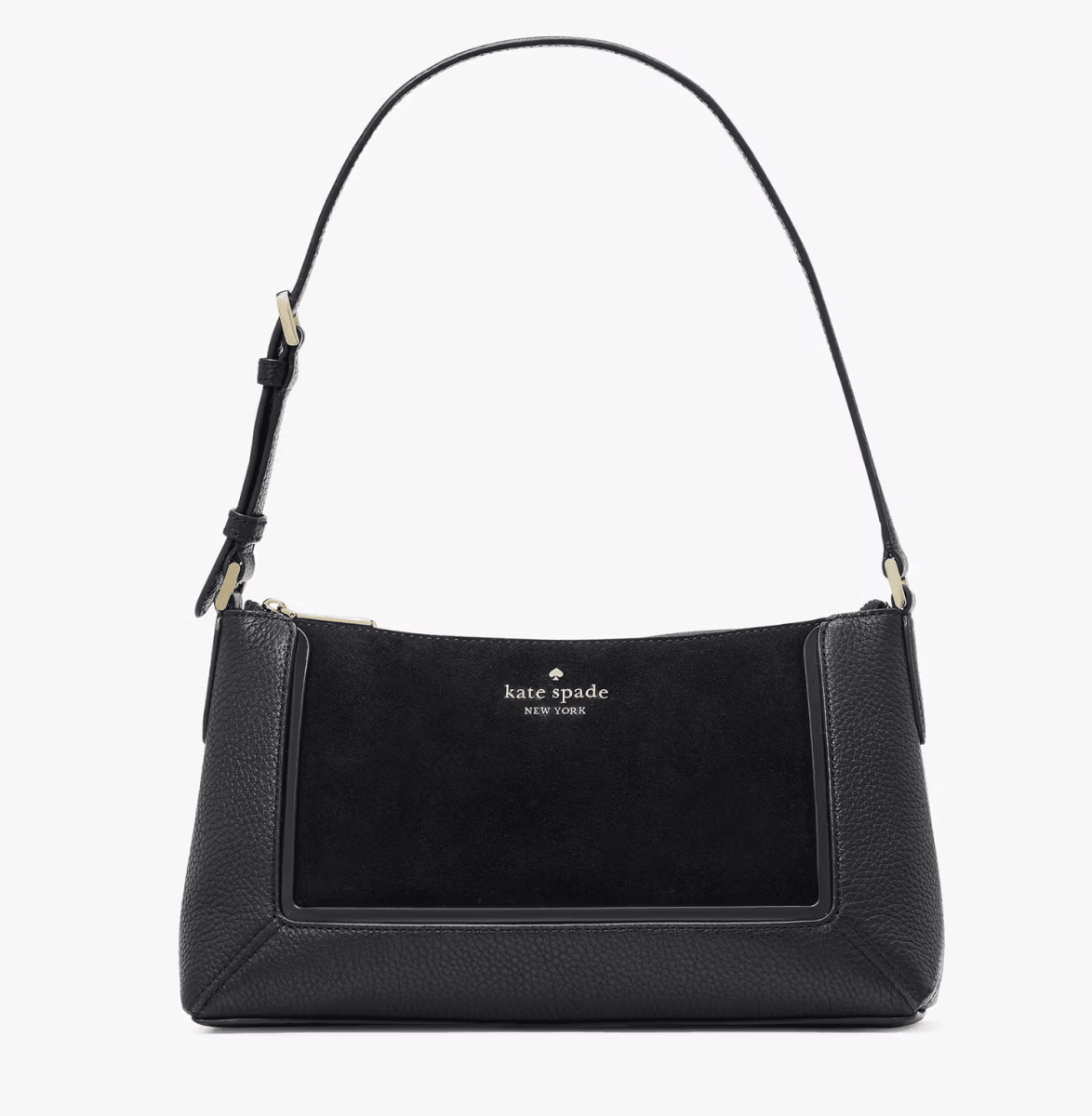 Cartera Kate Spade Lena Medium Suede Cuero negro