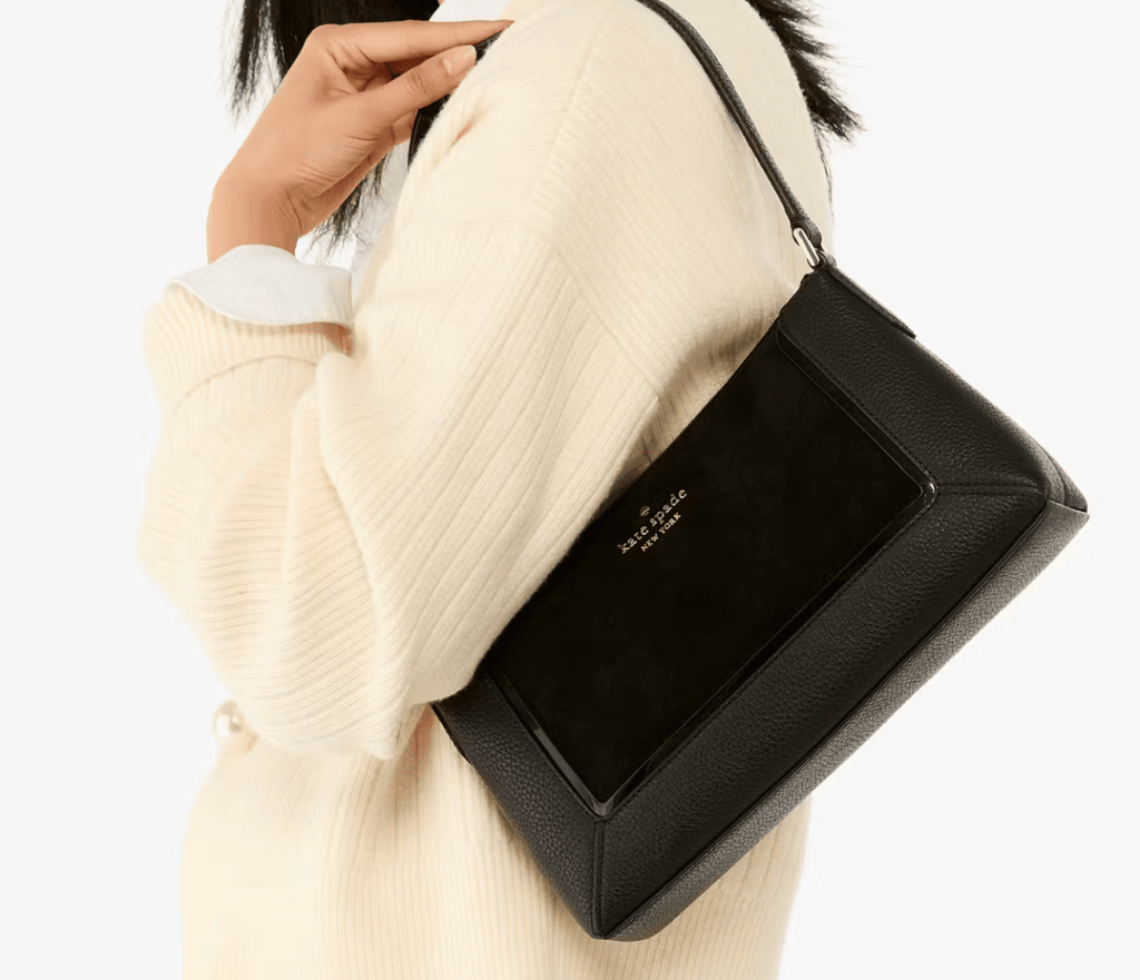 Cartera Kate Spade Lena Medium Suede Cuero negro