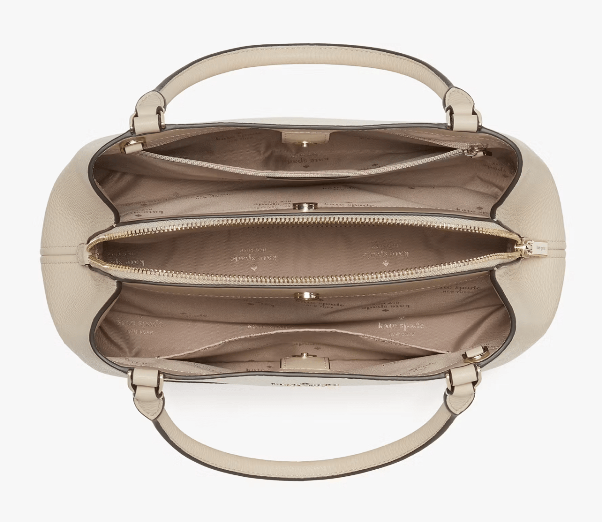 Cartera Kate Spade Lena tres compartimientos mediana Cuero Tonos Beige
