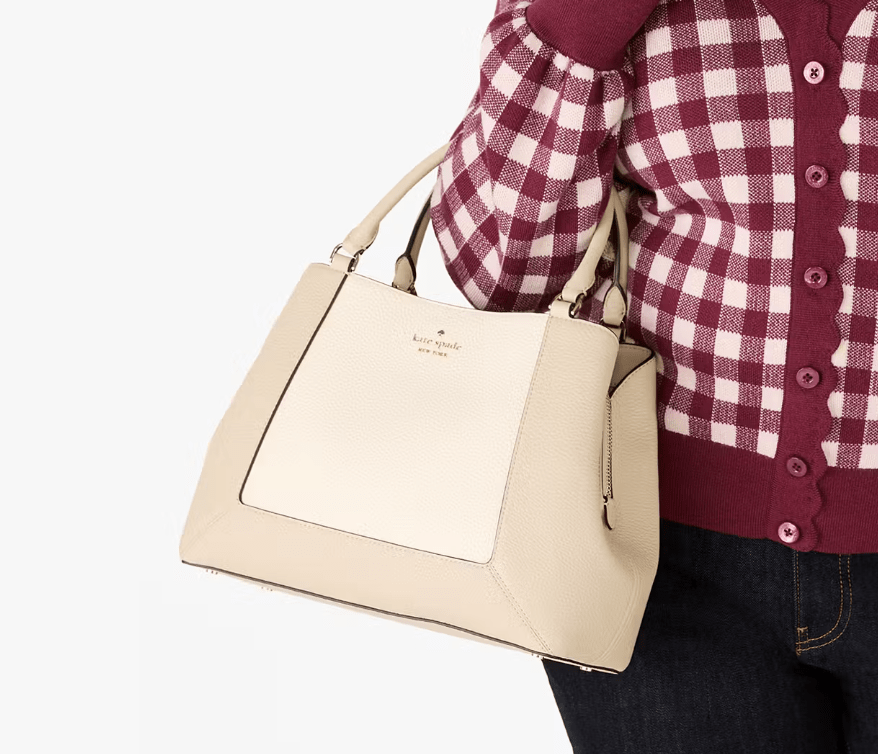 Cartera Kate Spade Lena tres compartimientos mediana Cuero Tonos Beige