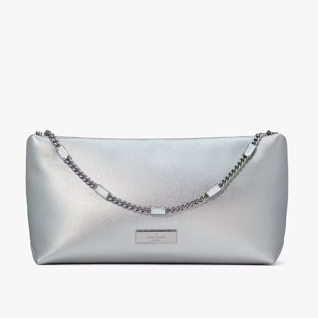 Cartera Kate Spade Anya Shoulder Bag Cuero Plateado