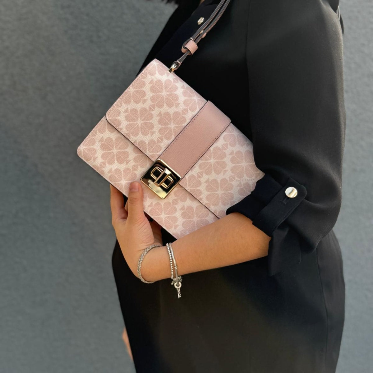 Cartera Kate Spade / Trefoil Flower Cuero Rosa