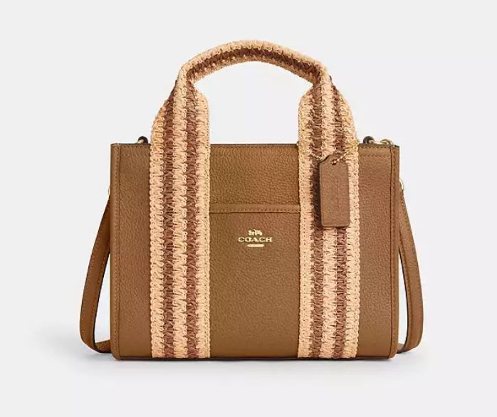 Cartera Coach Tote small cuadrado Camel